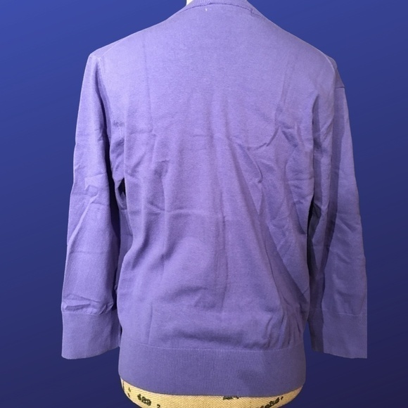 BAMBOO TRADER Spring Summer CARDIGAN, Pre-owned, 3/4 Sleeves, PURPLE, Size L - Picture 2 of 8